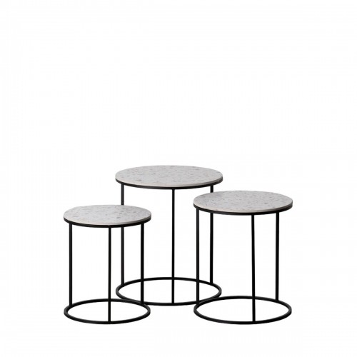 Set of 3 tables Black Grey Iron 45 x 45 x 51 cm (3 Units) image 1