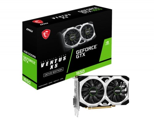 Graphics Card|MSI|NVIDIA GeForce GTX 1650|4 GB|GDDR6|128 bit|PCIE 3.0 16x|Dual Slot Fansink|1xDVI-D|1xHDMI|1xDisplayPort|GTX1650D6VENTUSXSOCV3 image 1