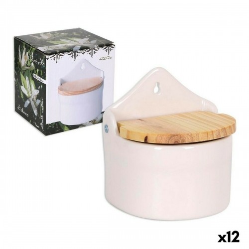 Salt Shaker with Lid Azahar Wood 420 ml 11,7 x 10 x 13 cm (12 Units) image 1