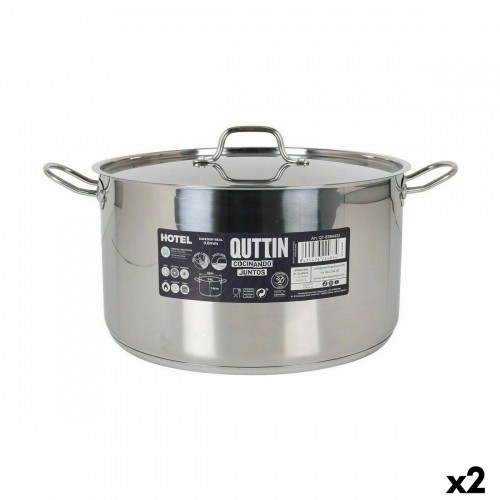 Casserole with Lid Quttin Hotel Steel ø 32 x 18 cm (2 Units) image 1