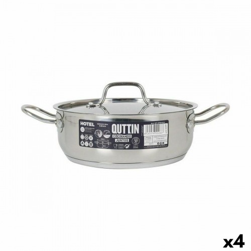 Casserole with lid Quttin Hotel Steel ø 22 x 8 cm (4 Units) image 1