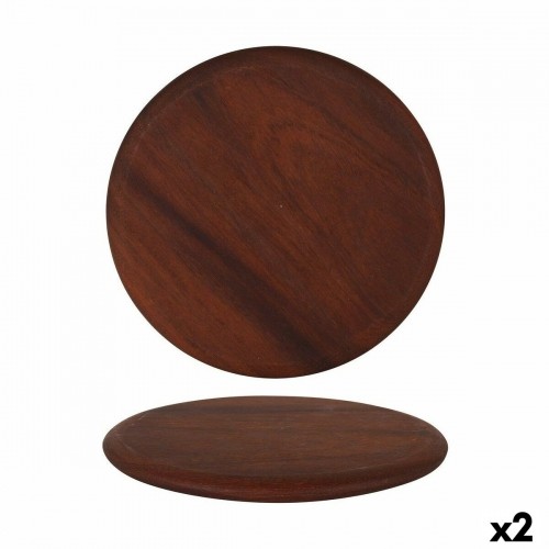 Serving board Viejo Valle Iroko Circular ø 32 x 1,8 cm (2 Units) image 1