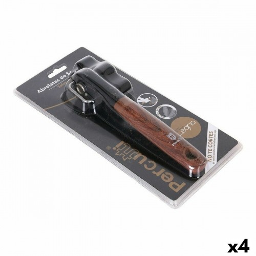 Tin opener Percutti Legno Brown Black 17 x 13 x 5 cm (4 Units) image 1