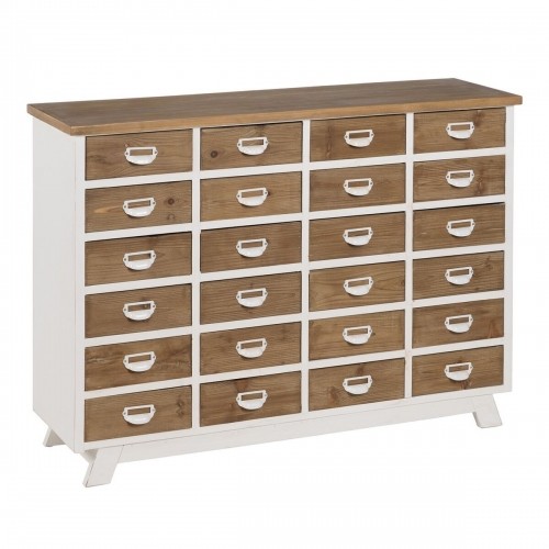 Chest of drawers White Beige Iron Fir wood 120,5 x 35 x 88 cm image 1