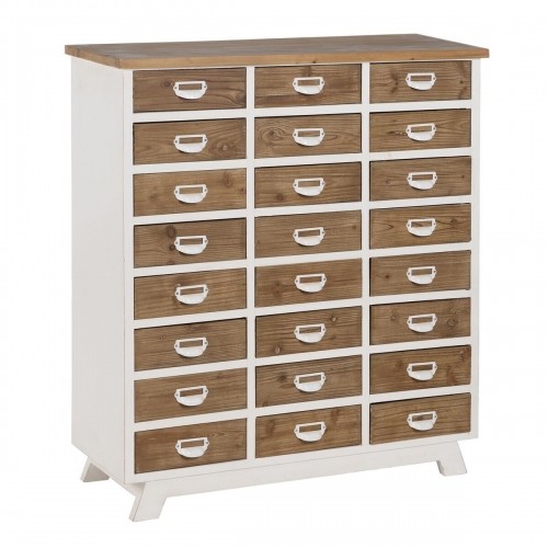 Chest of drawers White Beige Iron Fir wood 94 x 35 x 108 cm image 1
