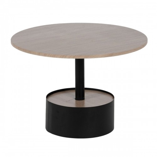Bigbuy Home Centrālais galds Melns Dabisks Dzelzs Koks MDF 65 x 65 x 37,5 cm image 1