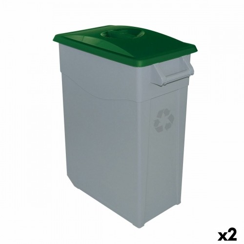Recycling Waste Bin Denox 65 L Green (2 Units) image 1