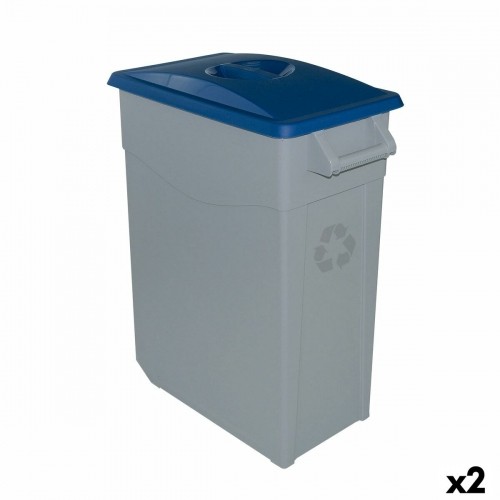Atkārtoti Pārstrādājamo Atkritumu Tvertne Denox 65 L Zils (2 gb.) image 1
