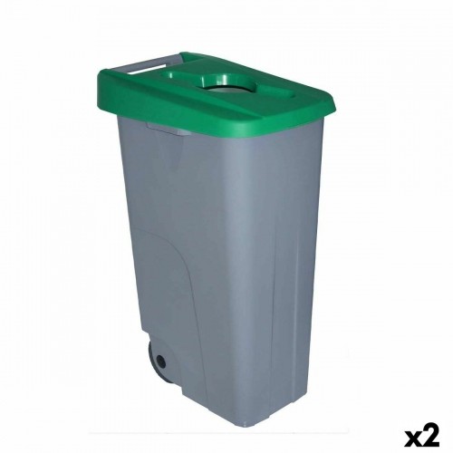 Atkritumu Tvertne ar Riteņiem Denox 110 L Zaļš 58 x 41 x 89 cm image 1