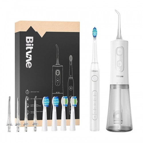 Sonic toothbrush with tips set and water flosser Bitvae D2+C2 (white) image 1