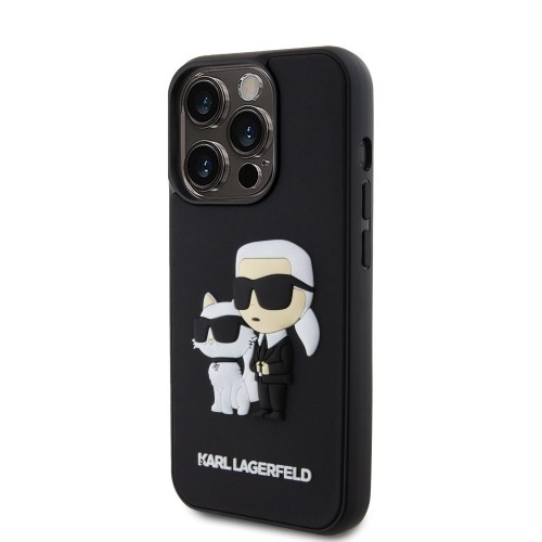 Karl Lagerfeld 3D Rubber Karl and Choupette Case for iPhone 14 Pro Black image 1
