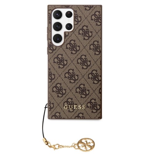 Guess GUHCS23LGF4GBR S23 Ultra S918 brązowy|brown hardcase 4G Charms Collection image 1