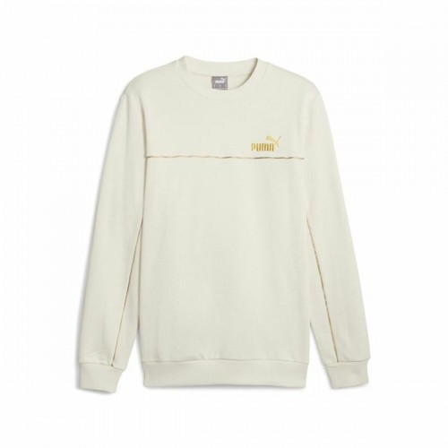 Men’s Sweatshirt without Hood Puma ESS+ Minimal Gold Cr Beige image 1