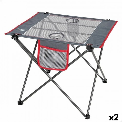 Folding Table Aktive Camping Grey 62 x 50 x 50 cm (2 Units) image 1