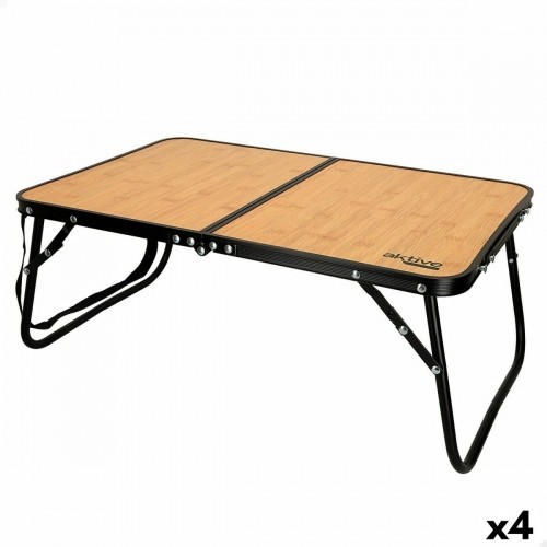 Folding Table Aktive Camping Bamboo 60 x 25 x 40 cm (4 Units) image 1