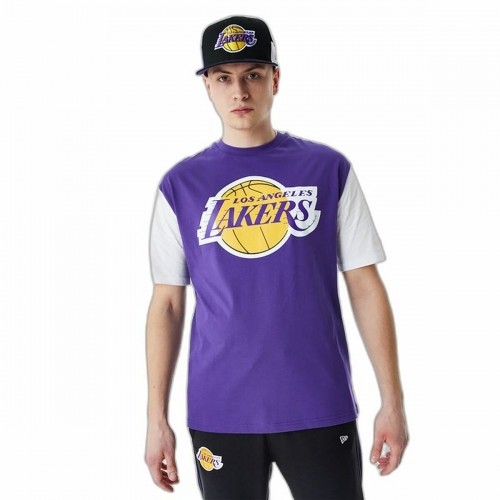 Men’s Short Sleeve T-Shirt New Era NBA Colour Insert LA Lakers Purple image 1