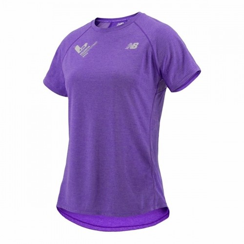Women’s Short Sleeve T-Shirt New Balance Valencia Marathon Purple image 1