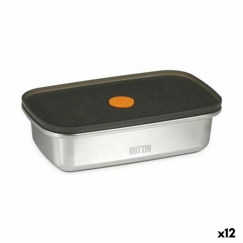 Герметичная коробочка для завтрака Quttin   Нержавеющая сталь Прямоугольный 600 ml (12 штук) image 1