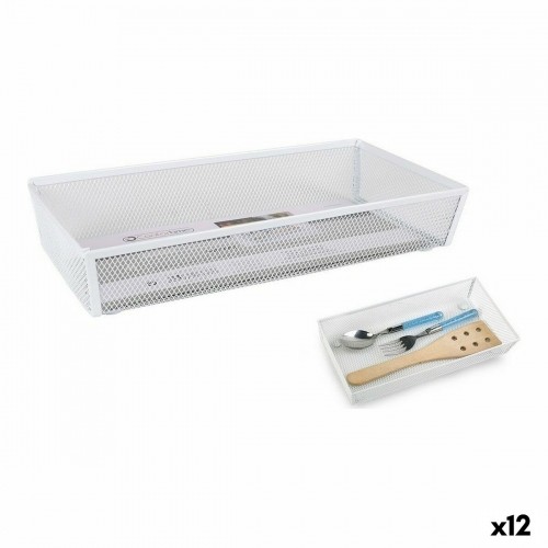 Virtuves Piederumu Organizators Confortime Metāls Balts 30 x 15,24 x 5,2 cm (12 gb.) image 1