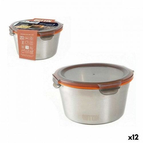 Hermetic Lunch Box Quttin Circular Steel 1L (12 Units) image 1