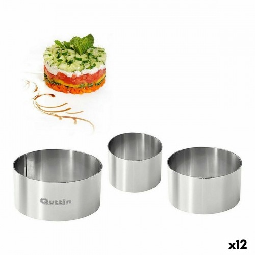 Moulds Quttin Stainless steel Silver 10 x 10 x 5 cm (12 Units) (3 pcs) image 1