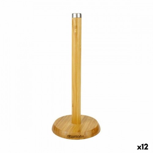 Kitchen Paper holder Quttin Brown Bamboo Silver 16 x 16 x 33,5 cm (12 Units) image 1