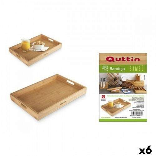 Поднос Quttin 62326 Бамбук 40 x 27 x 4,6 cm (6 штук) image 1