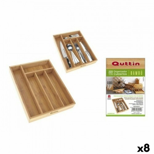 Органайзер для столовых приборов Quttin Бамбук 34 x 26 x 4 cm (8 штук) image 1