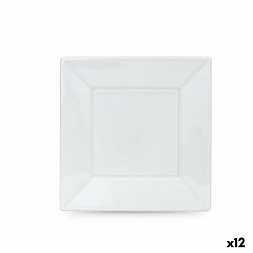 Set of reusable plates Algon White Plastic 23 x 23 x 2 cm (24 Units) image 1