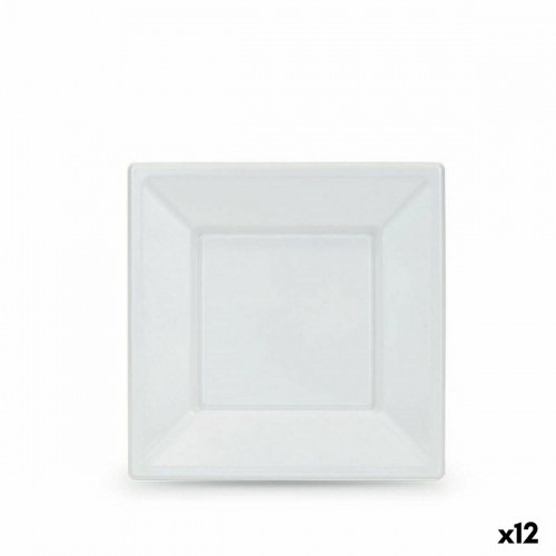 Set of reusable plates Algon White Plastic 18 x 18 x 1,5 cm (24 Units) image 1