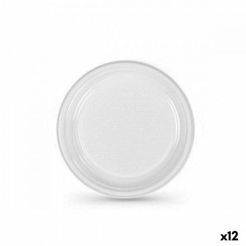 Set of reusable plates Algon White Plastic (36 Units) image 1