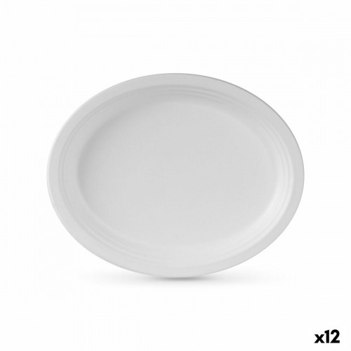 Набор посуды Algon Одноразовые Белый Сахарный тростник Овальный 26 cm (12 штук) image 1
