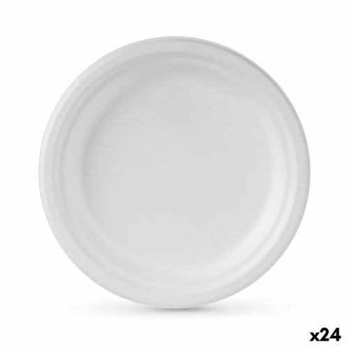 Набор посуды Algon Одноразовые Белый Сахарный тростник 22 cm (24 штук) image 1