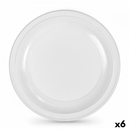 Set of reusable plates Algon Circular White Plastic 25 x 25 x 2,5 cm (6 Units) image 1