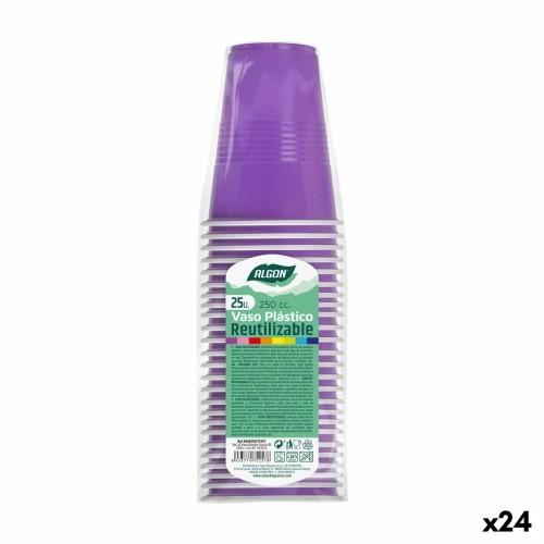 Vairākkārt lietojamu glāžu komplekts Algon Fuksija 24 gb. 250 ml (25 Daudzums) image 1