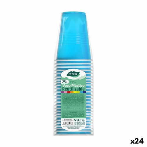 Vairākkārt lietojamu glāžu komplekts Algon Gaiši Zils 24 gb. 250 ml (25 Daudzums) image 1