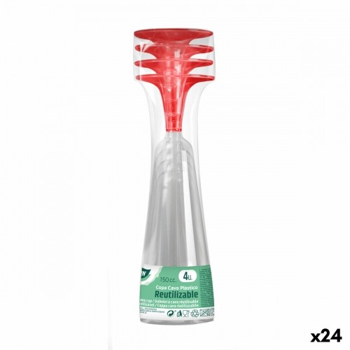 Многоразовые бокалы для шампанского Algon Красный 24 штук 150 ml (4 Предметы) image 1