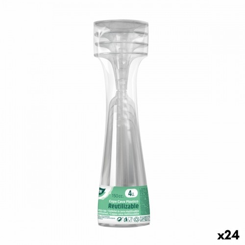 Многоразовые бокалы для шампанского Algon Прозрачный 24 штук 150 ml (4 Предметы) image 1