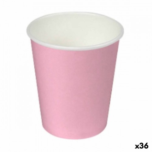 Plate set Algon Cardboard Disposable Pink (36 Units) image 1