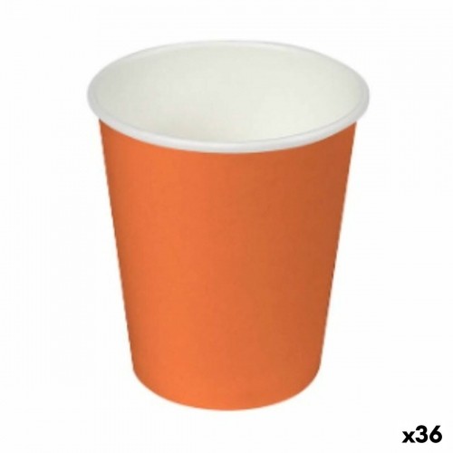 Set of glasses Algon Cardboard Disposable Orange 36 Units (24 Pieces) image 1