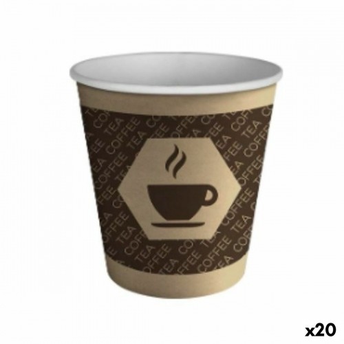 Set of glasses Algon Cardboard Disposable Coffee 20 Units (100 Pieces) image 1