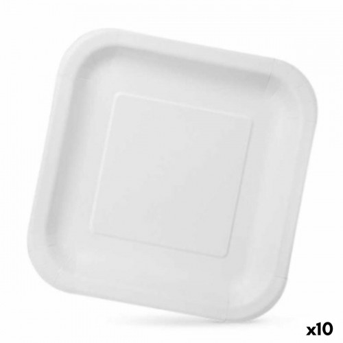 Plate set Algon Disposable White Cardboard 23 x 23 x 1,5 cm (10 Units) image 1