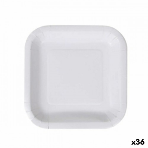 Plate set Algon Disposable White Cardboard 20 cm (36 Units) image 1