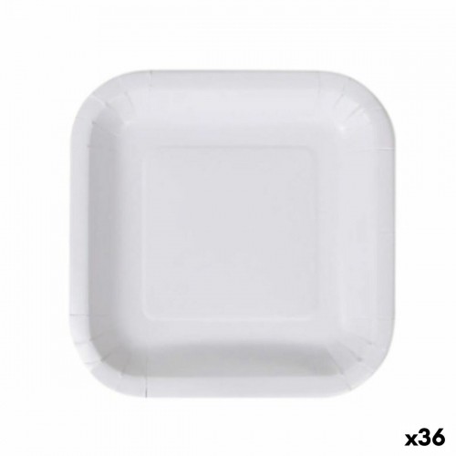 Plate set Algon Disposable White Cardboard 20 cm (36 Units) image 1