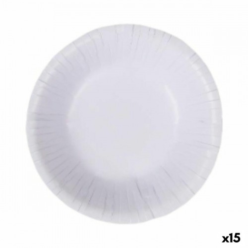 Plate set Algon Disposable White Cardboard 450 ml (15 Units) image 1