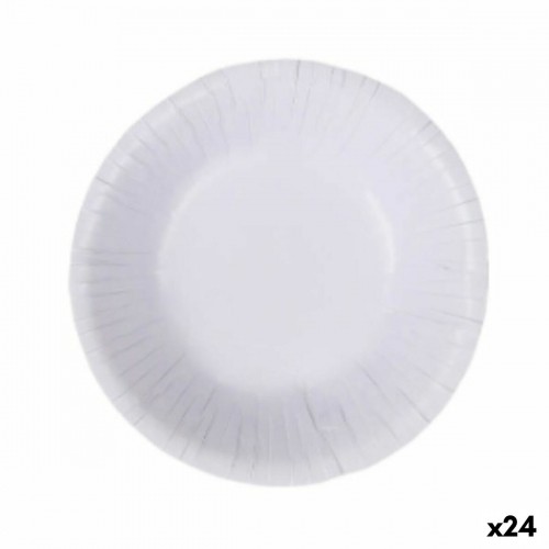 Plate set Algon Disposable White Cardboard 450 ml (24 Units) image 1