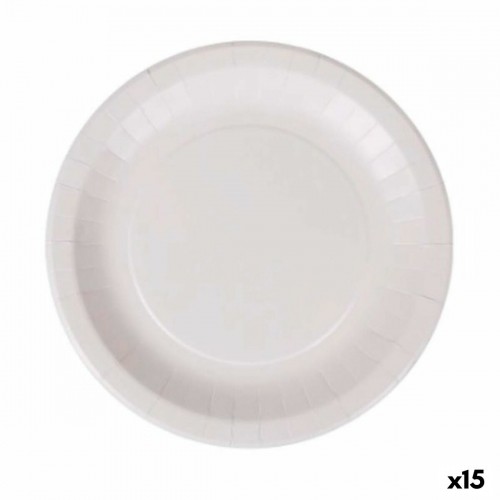 Plate set Algon Disposable White Cardboard 28 cm (15 Units) image 1