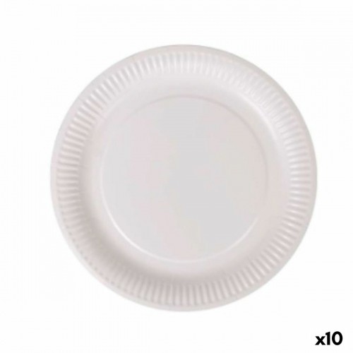 Plate set Algon Disposable White Cardboard 23 cm (10 Units) image 1