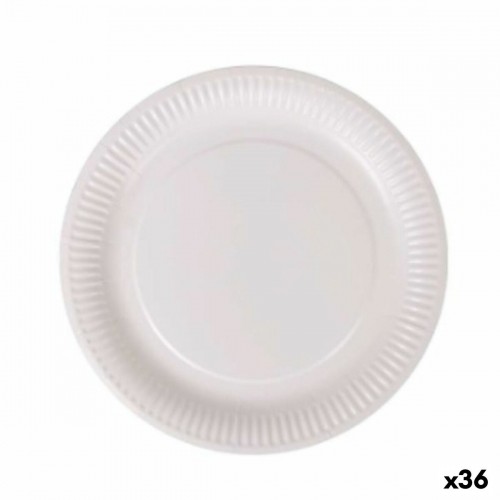Plate set Algon Disposable White Cardboard 23 cm (36 Units) image 1