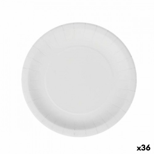 Plate set Algon Disposable White Cardboard 20 cm (36 Units) image 1